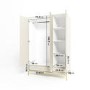 GRADE A1 - Modern Taupe 3 Door Triple Wardrobe with Drawers - Zion