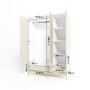 Modern Grey 3 Door Triple Wardrobe with Drawers and Shelves - Zion