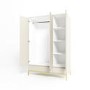Modern Grey 3 Door Triple Wardrobe with Drawers and Shelves - Zion