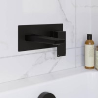 Matt Black Wall Mounted Bath Tap - Zana