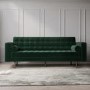 Dark Green Velvet Mid Century Sofa - Seats 3 - Zane