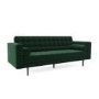 Dark Green Velvet Mid Century Sofa - Seats 3 - Zane