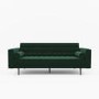 Dark Green Velvet Mid Century Sofa - Seats 3 - Zane