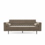 Beige Velvet Mid Century Sofa - Seats 3 - Zane
