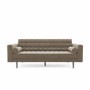 Beige Velvet Mid Century Sofa - Seats 3 - Zane