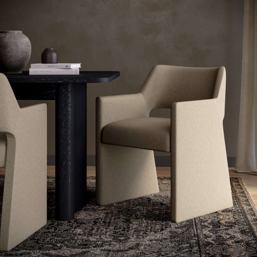 Beige Upholstered Dining Chair - Zoe