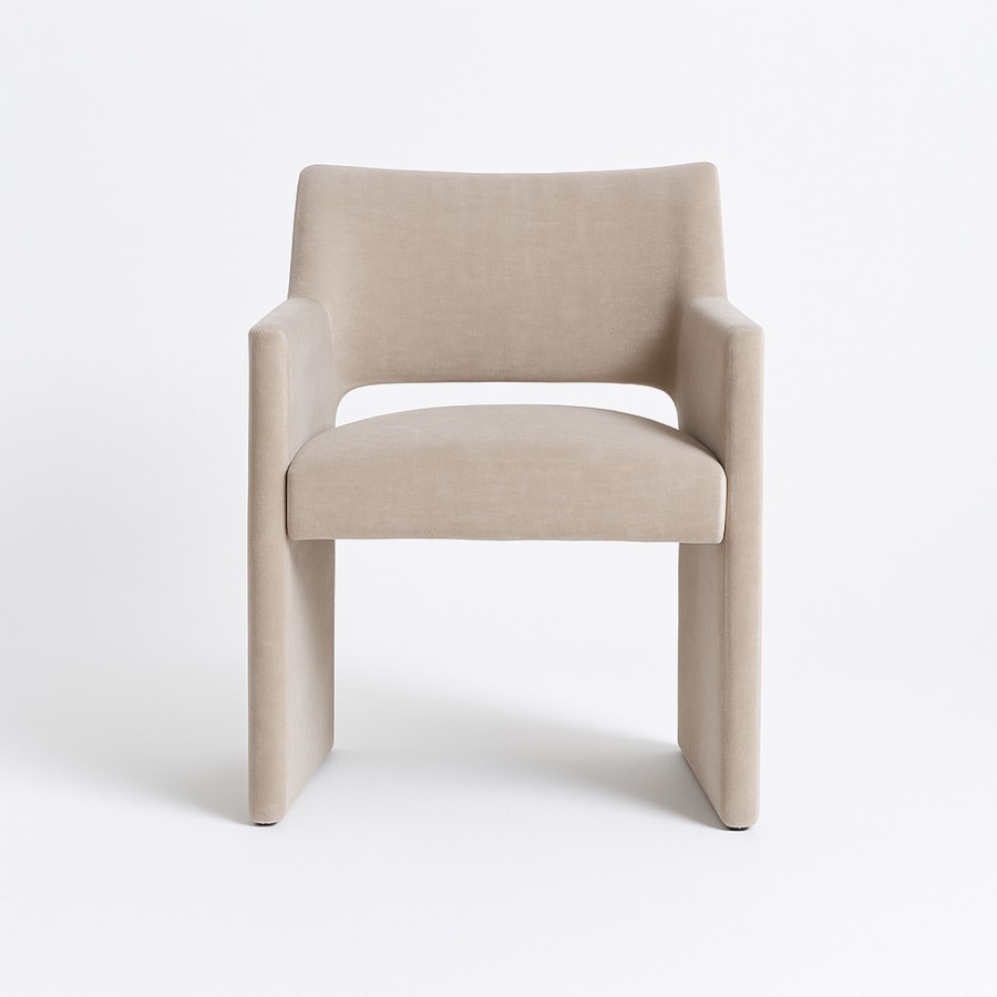 Set of 4 Mink Upholstered Dining Chairs - Zoe