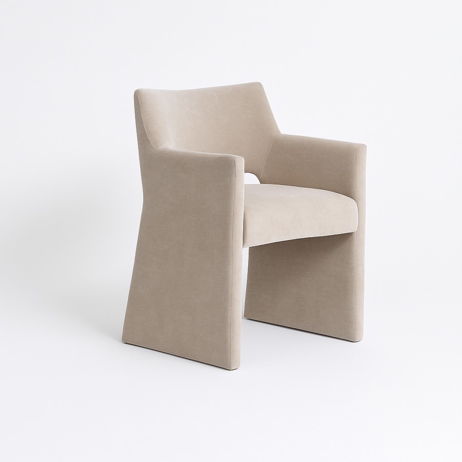 Set of 4 Mink Upholstered Dining Chairs - Zoe