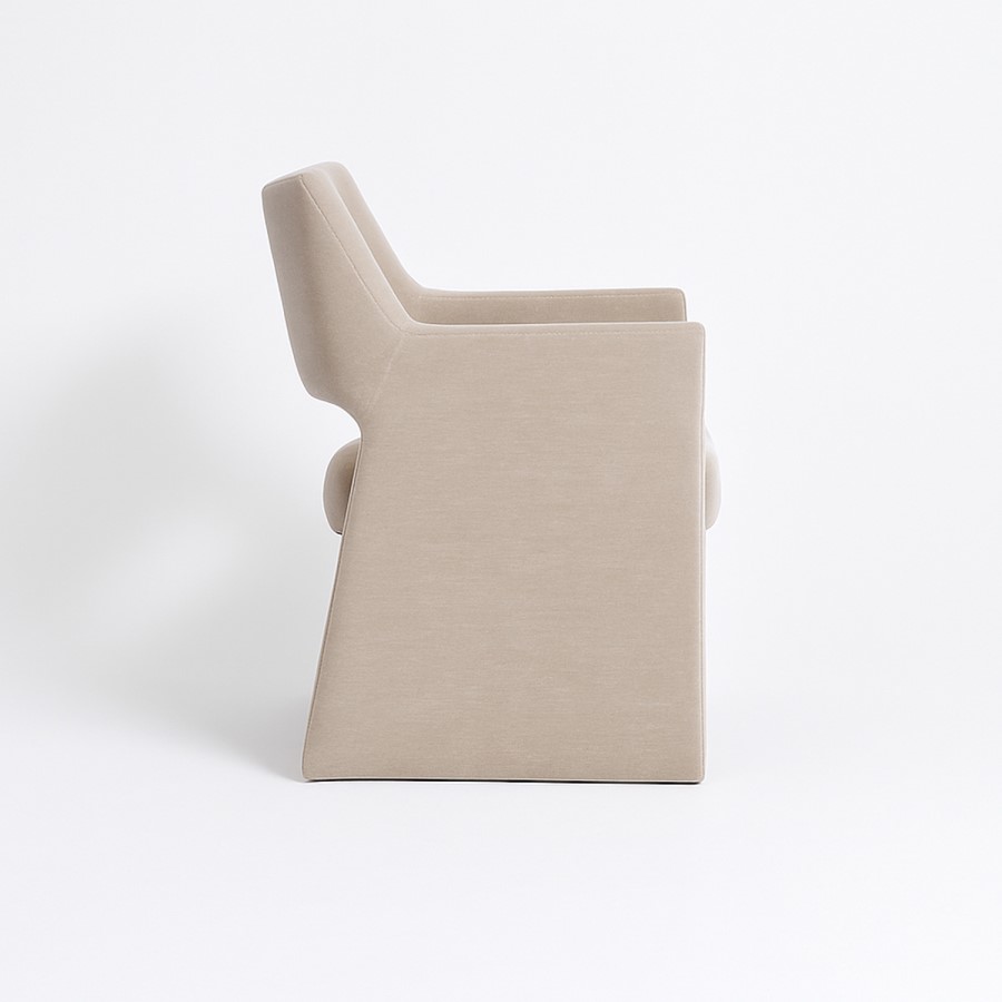 Set of 4 Mink Upholstered Dining Chairs - Zoe