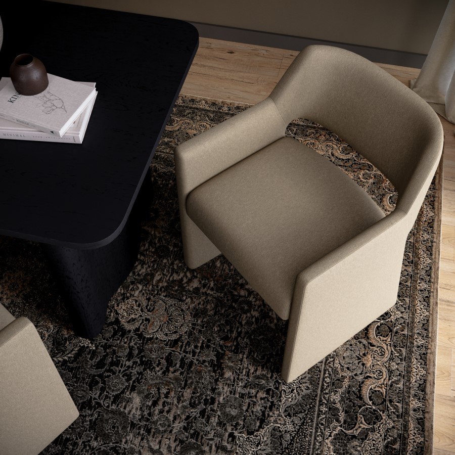 Mink Upholstered Dining Chair - Zoe