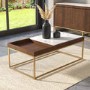 Large Rectangle Solid Wood Coffee Table with Marble Top - Zola