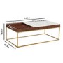 Large Rectangle Solid Wood Coffee Table with Marble Top - Zola