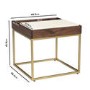 Square Gold Marble Effect  Side Table with Storage - Zola