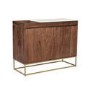 Slim Solid Wood Shoe Cabinet with Marble Top - 18 Pairs - Zola
