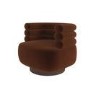Rust Brown Velvet Modern Swivel Armchair - Zora