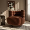 ZRA002 Rust Brown Velvet Modern Swivel Armchair - Zora