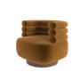 Caramel Brown Velvet Modern Swivel Armchair - Zora