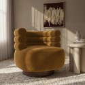 BUN/ZRA003/101026 Caramel Brown Velvet Modern Swivel Accent Chair - Zora