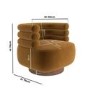 Caramel Brown Velvet Modern Swivel Armchair - Zora
