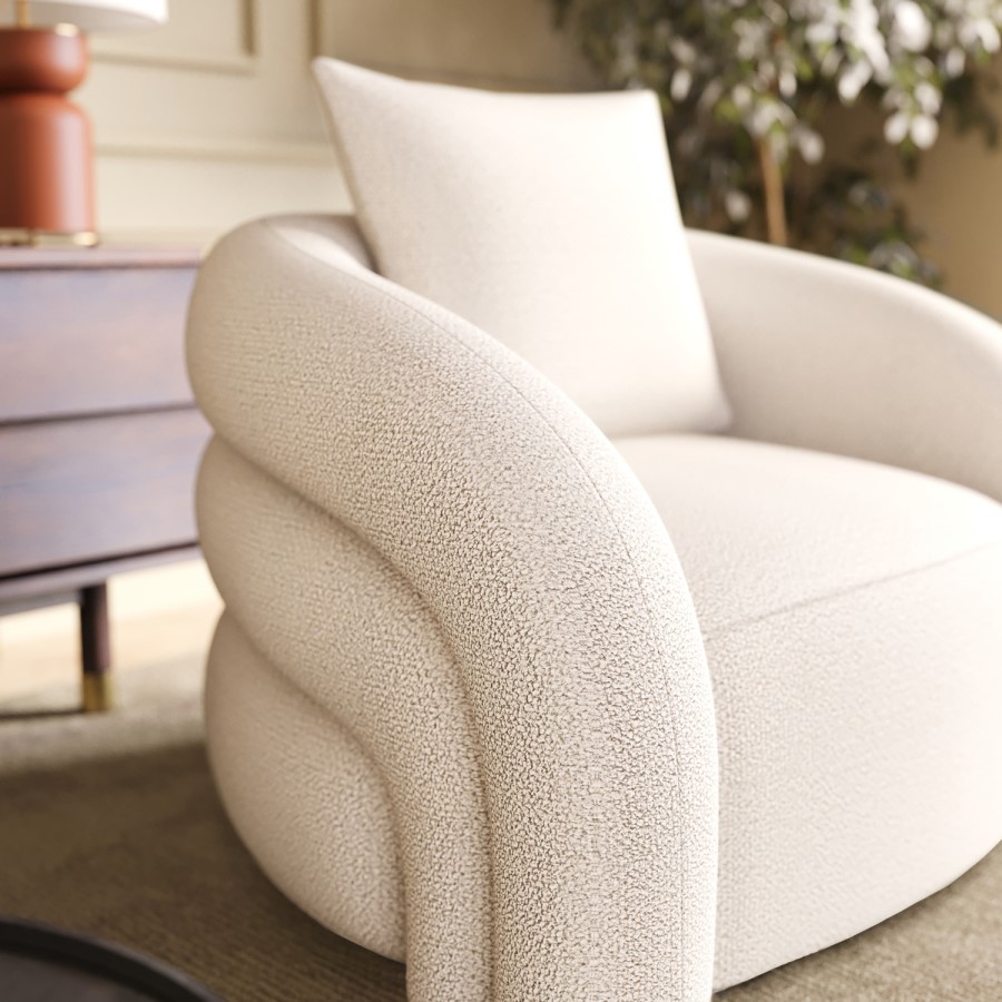 ONLY OPENED - Zuri Cream Boucle Armchair