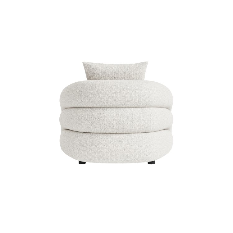 Cream Boucle Armchair with Cushion - Zuri