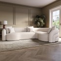 ZRI002 Cream Boucle Right Hand Facing 4 Seater Curved Corner Sofa - Zuri