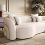 Cream Boucle Right Hand Facing 4 Seater Curved Corner Sofa - Zuri