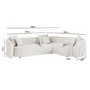 ONLY OPENED - Cream Boucle Right Hand Facing 4 Seater Curved Corner Sofa - Zuri