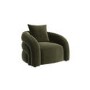 Green Velvet Armchair with Cushion - Zuri