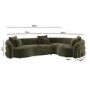 Green Velvet Right Hand Facing 4 Seater Curved Corner Sofa - Zuri