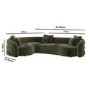 Green Velvet Left Hand Facing 4 Seater Curved Corner Sofa - Zuri