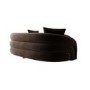 Brown Velvet Right Hand Facing 4 Seater Curved Corner Sofa - Zuri