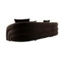 Brown Velvet Right Hand Facing 4 Seater Curved Corner Sofa - Zuri