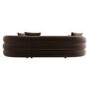 Brown Velvet Right Hand Facing 4 Seater Curved Corner Sofa - Zuri