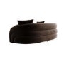 Brown Velvet Left Hand Facing 4 Seater Curved Corner Sofa - Zuri