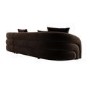 Brown Velvet Left Hand Facing 4 Seater Curved Corner Sofa - Zuri