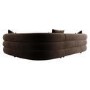 Brown Velvet Left Hand Facing 4 Seater Curved Corner Sofa - Zuri