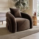 ZRI009 Brown Velvet Armchair with Cushion - Zuri
