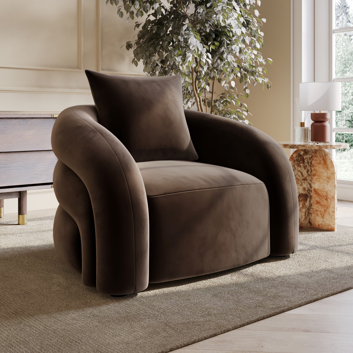 Velvet Armchair Cushion