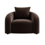 Brown Velvet Armchair with Cushion - Zuri