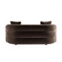 GRADE A2 - Brown Velvet Modern Curved 3 Seater Sofa - Zuri 