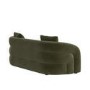 Green Velvet Modern Curved 3 Seater Sofa - Zuri 