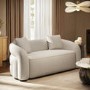 Cream Boucle Modern Curved 3 Seater Sofa - Zuri 