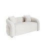 Cream Boucle Modern Curved 3 Seater Sofa - Zuri 