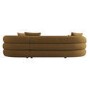 Caramel Brown Chenille Right Hand Facing 4 Seater Curved Corner Sofa - Zuri