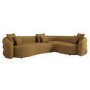 Caramel Brown Chenille Right Hand Facing 4 Seater Curved Corner Sofa - Zuri