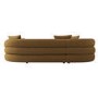 Caramel Brown Chenille Left Hand Facing 4 Seater Curved Corner Sofa - Zuri