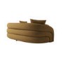 Caramel Brown Chenille Left Hand Facing 4 Seater Curved Corner Sofa - Zuri