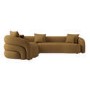Caramel Brown Chenille Left Hand Facing 4 Seater Curved Corner Sofa - Zuri