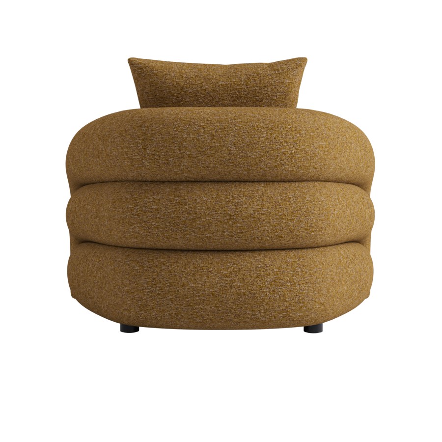 Caramel Brown Chenille Armchair - Zuri 